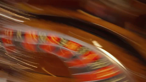 Close-up of a spinning roulette on a long shutter speed. Casino nightlife Stock Footage 252214939