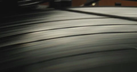 Close-Up of Spinning Vinyl Record in Motion Stock Footage 274285568
