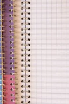 Close up of spiral bound exercise book Stock Photos