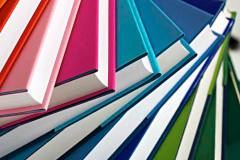 Close-up of spiral stack of books Stock Photos