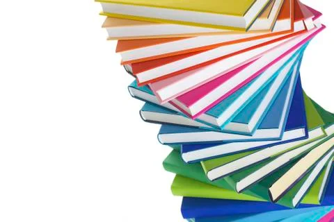 Close-up of spiral stack of books Stock Photos