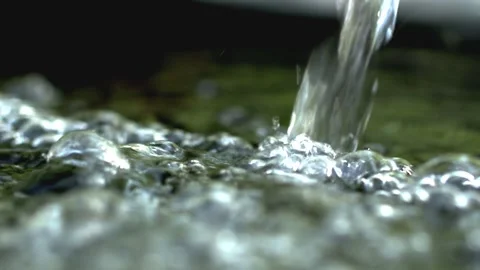 Close-up Splash, water flow, water bubbles, running water, water column-1 Stock Footage 294046863