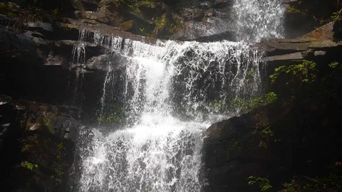 Close up of a splendid waterfall in a forest in  India Stock Footage 119361645