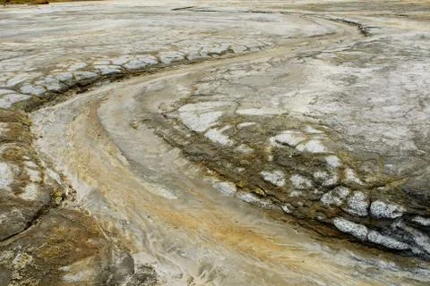 Close-up of split grey land with clefts Stock Photos
