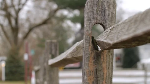 Close up split rail fence angle Stock-Footage 98838162