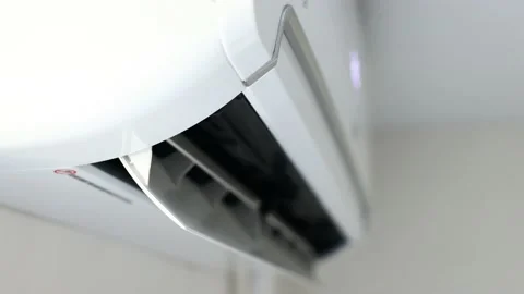 Close up of split system air conditioner in home interior Video stock 134307694