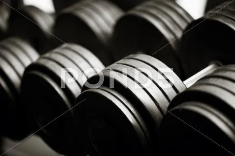Close up of sports equipment in a gym Stock Photos