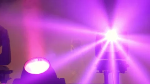 Close-up of a spotlight beam in smoke at a circus performance. Stock Footage 309084638