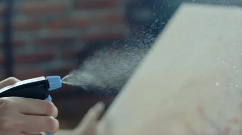 Close up of a spray drops on black background Video stock 62547536