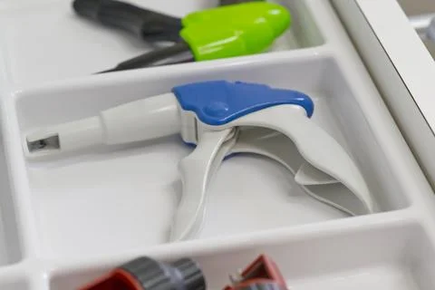 Close-Up of a Spray Trigger in Tool Organizer Stock Photos