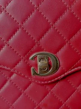 Close up of square or box pattern on wine bag with flap Stock Photos