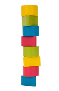 Close-up of stack of blocks Stockfoto's