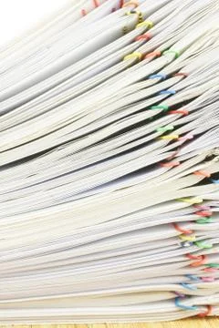 Close up stack document of sales and receipt Foto stock