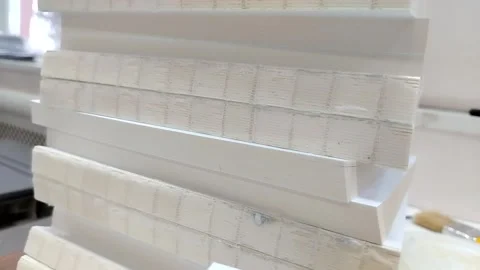 Close-up of a stack of glued book blocks prepared for binding in a printing hous 動画素材 311166490