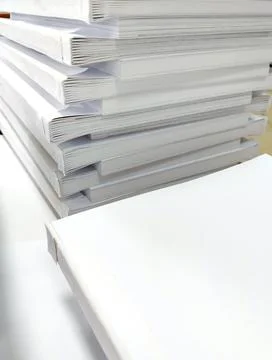 Close-up, a stack of glued book blocks prepared for binding in a printing h.. Stock Photos