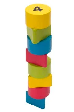 Close-up of stack of number blocks Stock Photos