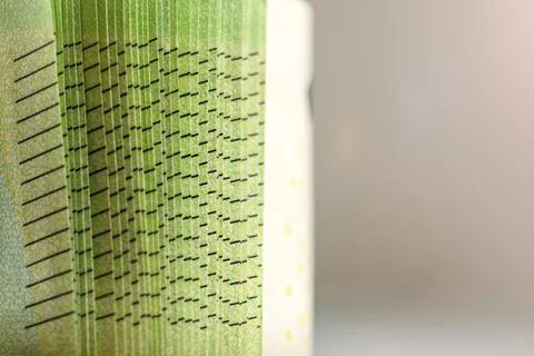 Close-up of a stack of paper bills, side view. Euro banknotes stacked on top of Stock Photos