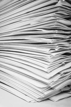 Close up stack of papers 库存照片