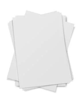 Close up of stack of papers on white background Stock Photos