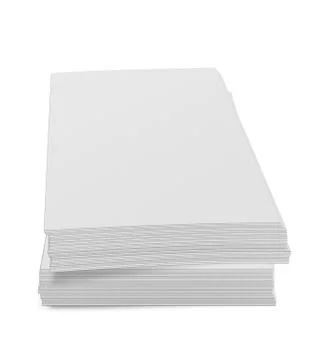 Close up of stack of papers on white background Stock Photos