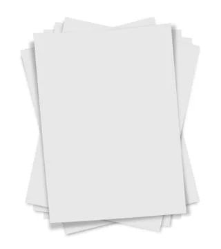 Close up of stack of papers on white background Stock Photos