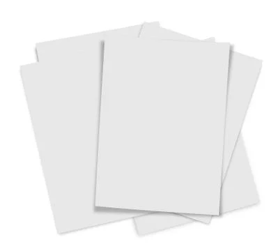 Close up of stack of papers on white background Stock Photos