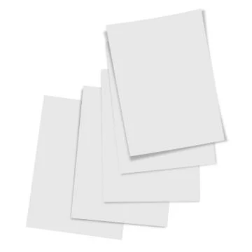 Close up  stack of papers on white background Stock Photos