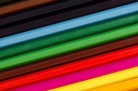 Close up of a stack of pencil crayons Stock Photos