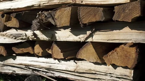 Close up of stack of wood Stock-Footage 81256487