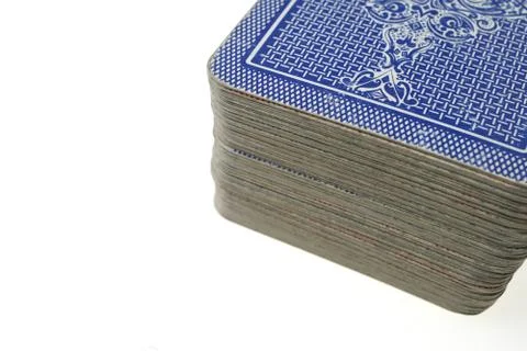 Close up of stacked deck of cards - face down Stock Photos