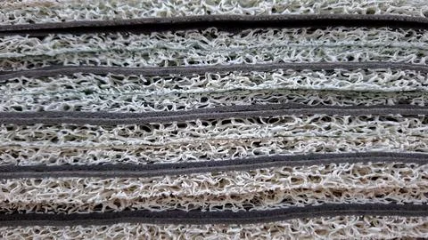 Close Up Stacked PVC Coil Loop Floor Mat Texture Stock-Fotos