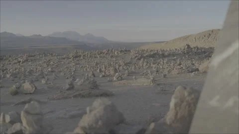 Close up of stacked rocks on the road between Arequipa and Colca Canyon, Peru Stock Footage 310947362