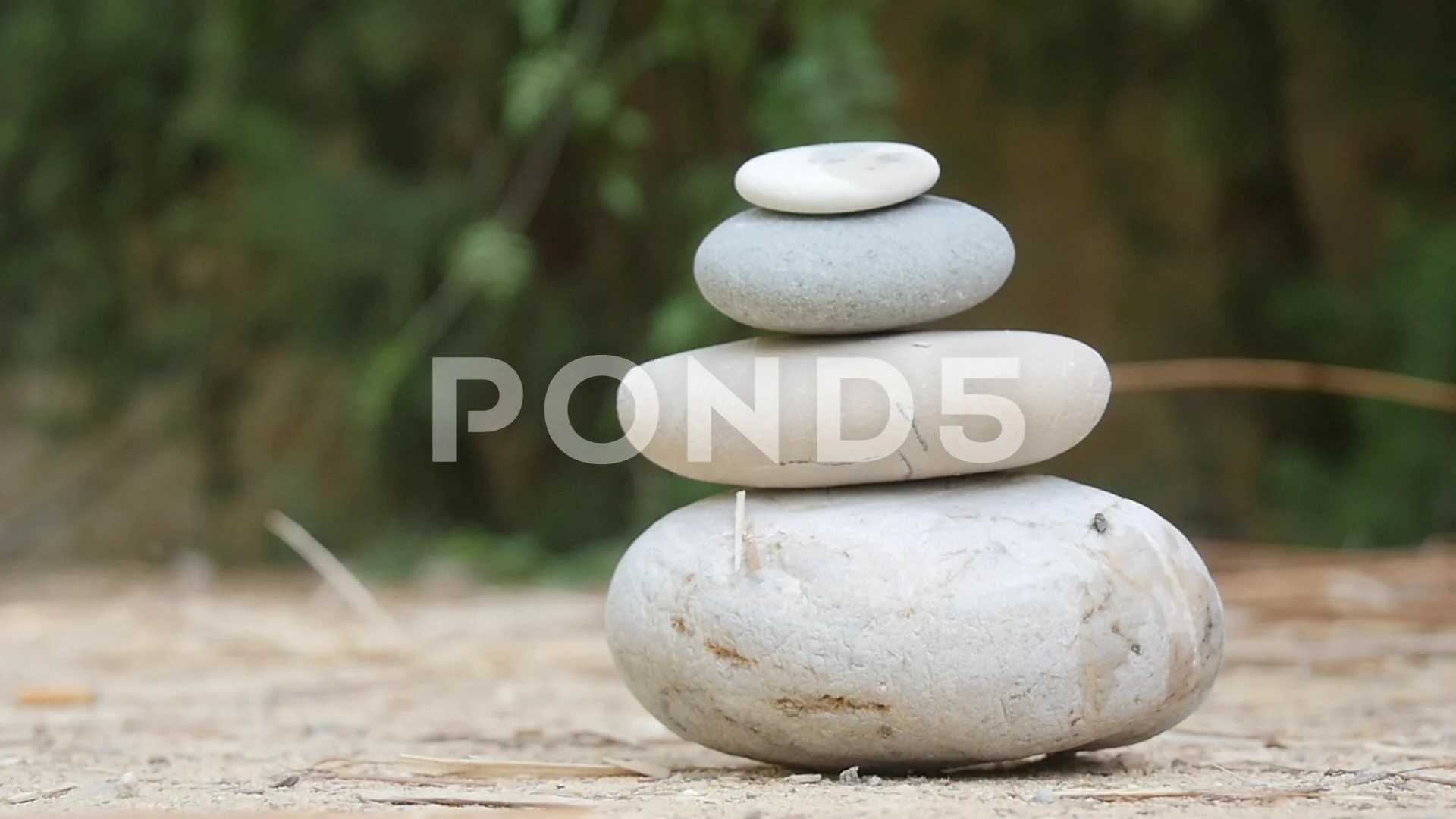 Close-up stacking rocks outdoors with co, Stock Video