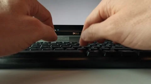 Close Up Staff Using Keyboard In Office Environment 스톡 동영상 339942189