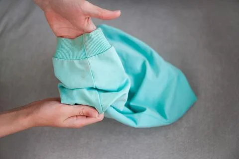 Close up of a stain on clothes. Stock Photos