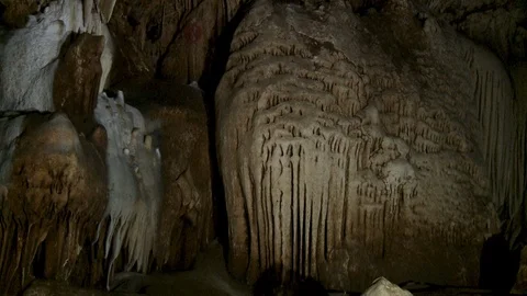 Close up of stalactites in a cave Stock-Footage 120017111