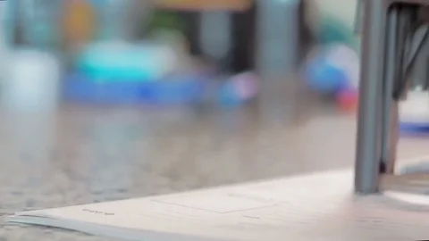 Close-up Of Stamping On Approved Application Form Video stock 77202854