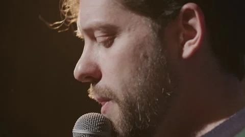Close Up of Stand Up Performer Delivering Speech on Stage Stock-Footage 333228353
