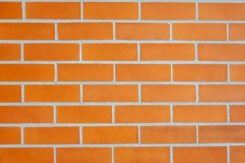 Close up standard brick pattern,Empty red brick wall textured background. Stock Photos
