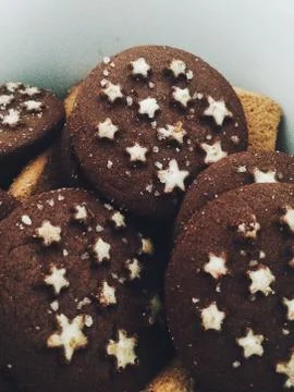 Close-Up Of Star Shape On Cookies Stock Photos