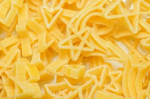 Close-up of star-shaped pasta, a fun and whimsical ingredient for meals 스톡 사진