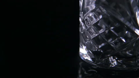 Close Static Empty Traditional Whiskey Glass Stock Footage 140802348