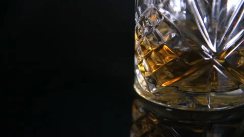 Close Static Full Traditional Whiskey Glass Stock Footage 140812286