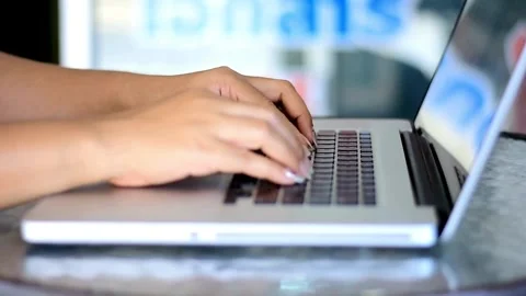 Close-up Static Shot screen, IT specialist programmer work at home typing code Stock Footage 334586056