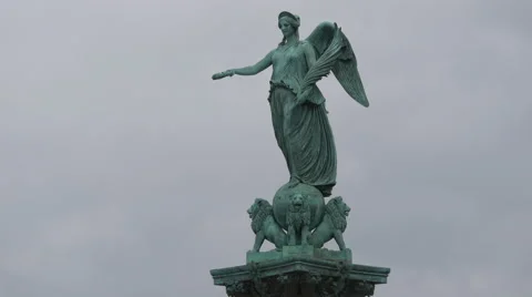 Close up of Statue of Concordia in Palace Square, Stuttgart Stock Footage 55285053