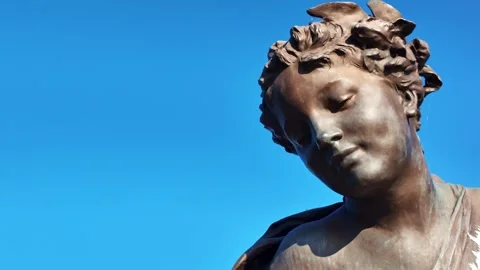 Close up statue detail Pont Alexandre III Paris Stock Footage 334650552
