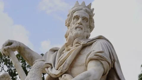 CLOSE UP STATUE OF THE GENIUS OF PALERMO, GENIO, GIARDINO INGLESE  SICILY Stock Footage 174677236