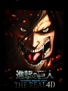 Close up of Statue of gigantic humanoid  from Attack on Titan - Shingeki No Kyoj Stock Photos