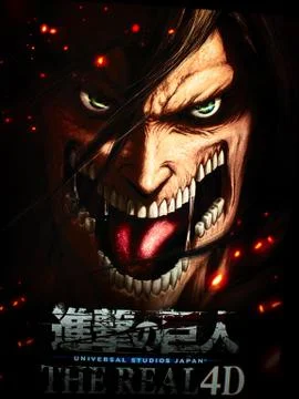 Close up of Statue of gigantic humanoid  from Attack on Titan - Shingeki No Kyoj Stock Photos