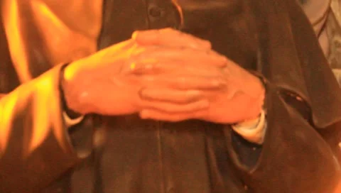 Close up of statue of a priest inside cathedral in Mazatlan, Mexico Stock Footage 1123374